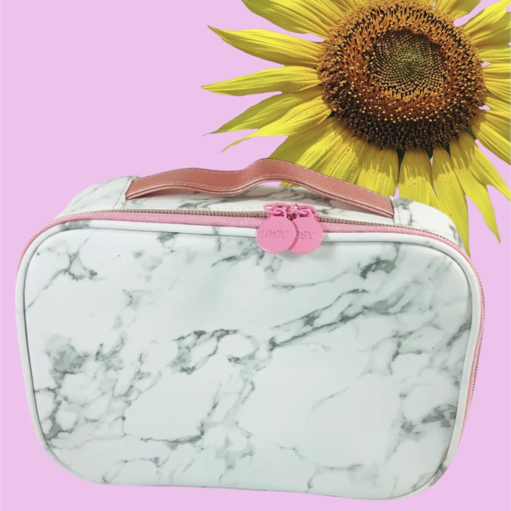 IPSY Marble Makeup Case white and pink NEW. - Picture 6 of 11